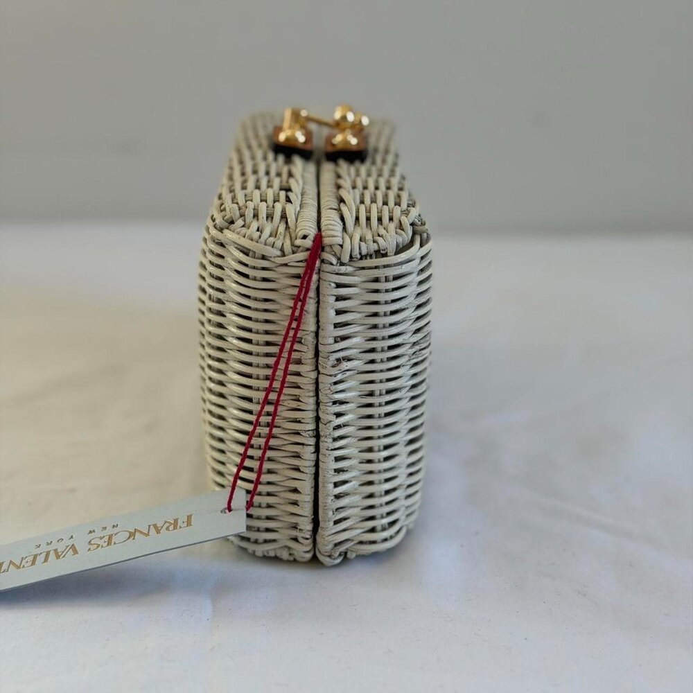 Frances Valentine Pepper Wicker Clutch in White - Picture 7 of 12